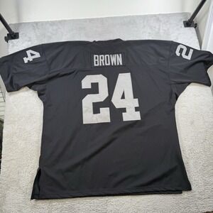 Oakland Raiders Willie Brown Jersey Men 60 4XL Black Mitchell Ness Throwback #24